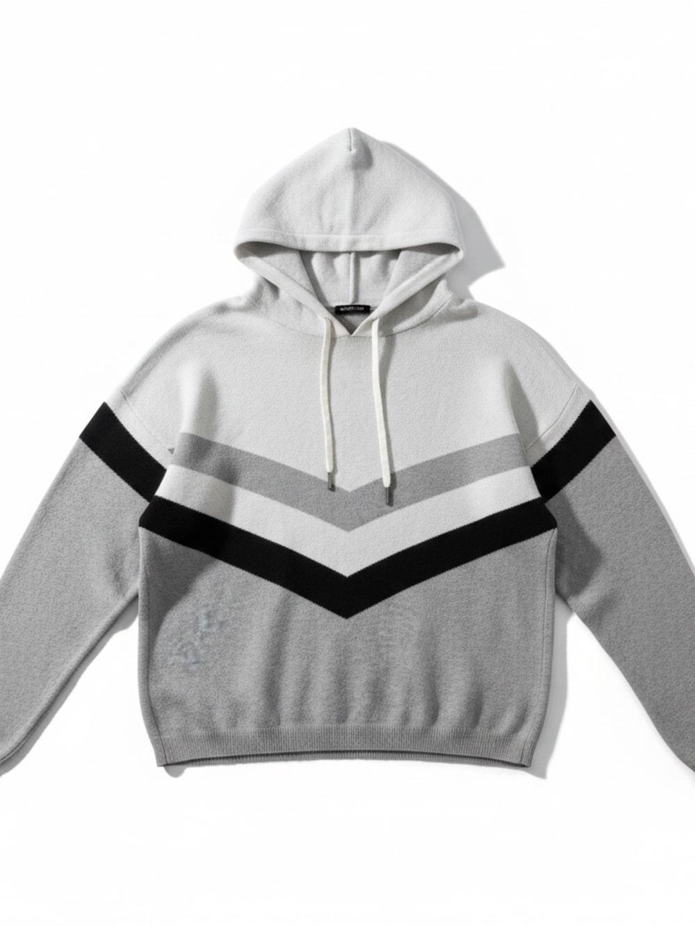 Cynthia Rowley White Gray Black Chevron Hoodie